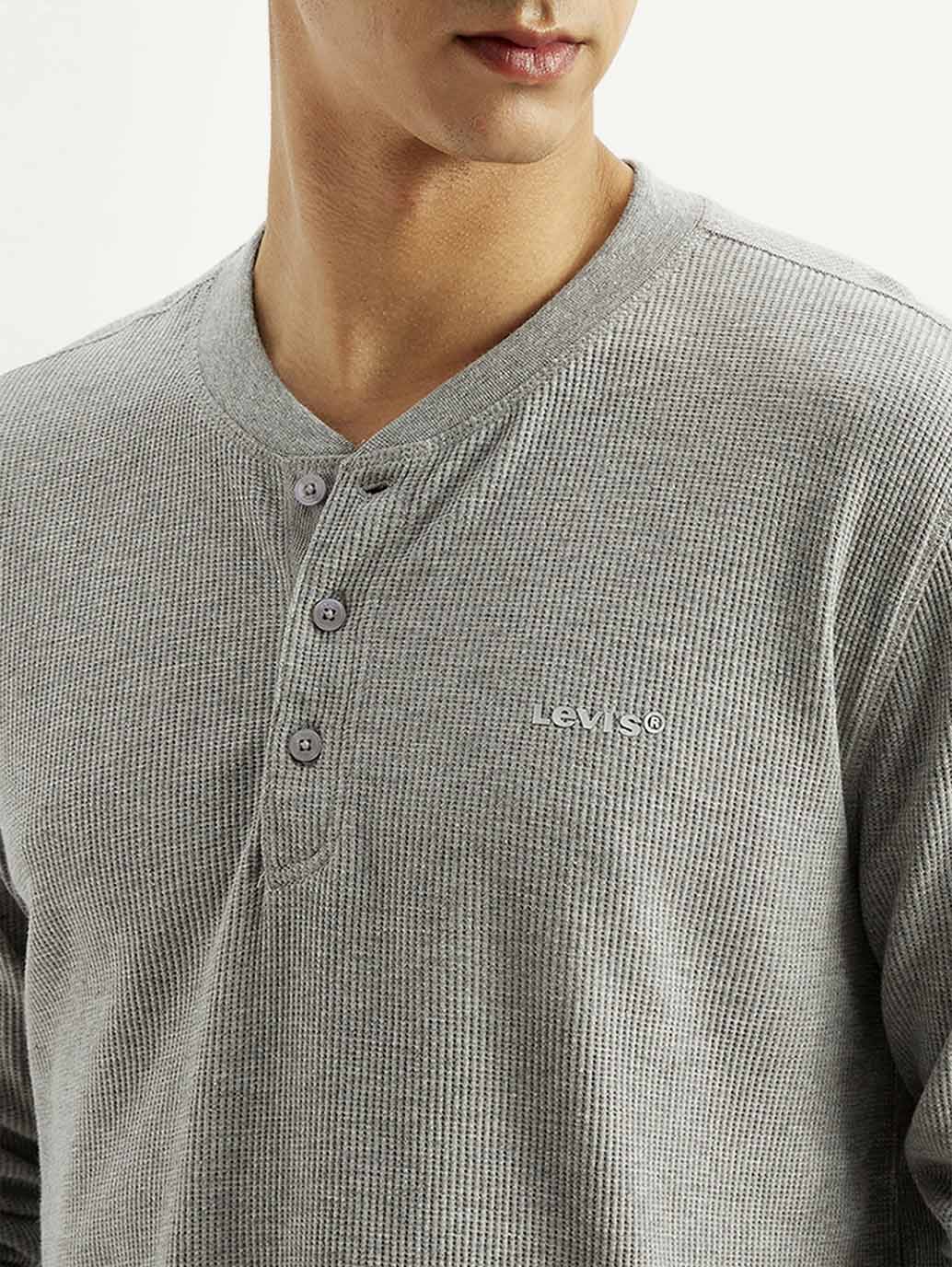 Men's Solid Henley Neck T-shirt - 20 View