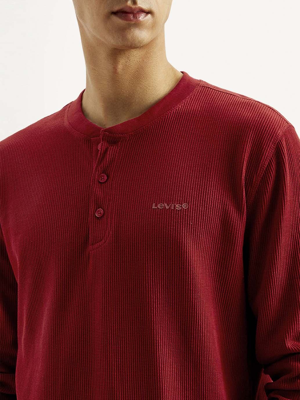 Men's Solid Henley Neck T-shirt - 20 View