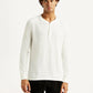 Men's Solid White Henley Neck T-shirt - Front View