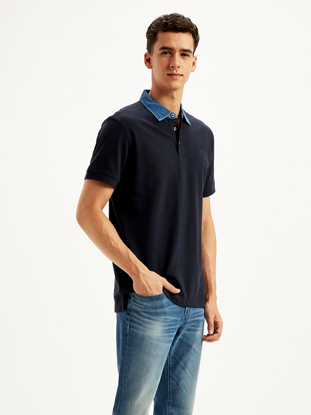 Men's Solid Slim Fit Polo T-Shirt