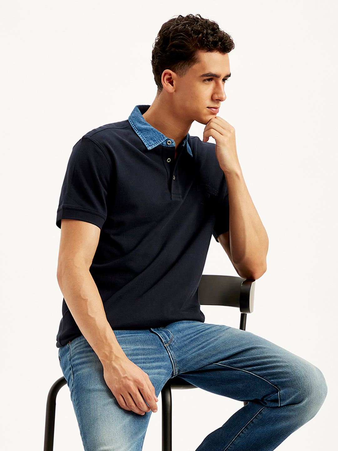 Men's Solid Slim Fit Polo T-Shirt