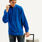 Men's Solid Blue Hooded Sweatshirt - d783a87d-9e29-4a7e-bc15-548de45a3094 View