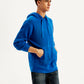Men's Solid Blue Hooded Sweatshirt - 1e3b383a-eafa-45bc-9268-72b8ef08a46a View