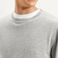 Men's Solid Light-Grey Crew Neck Sweater