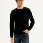 Men's Solid Black Crew Neck Sweater