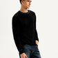 Men's Solid Black Crew Neck Sweater