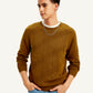 Men's Redloop Textured Brown Crew Neck Sweater - ca5beab8-c462-4615-9412-d099d5057b99 View
