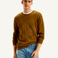 Men's Redloop Textured Brown Crew Neck Sweater - 728cc6ce-ce45-45dc-85b0-7392a506a9b0 View