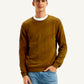 Men's Redloop Textured Brown Crew Neck Sweater - 381f91dd-2401-44b4-99d9-117db33daa24 View