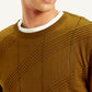 Men's Redloop Textured Brown Crew Neck Sweater - 5e8ade14-f8a4-494f-ada1-66a0ad1c6325 View