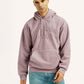 Men's Knitted Mauve Hooded Sweatshirt - Front View