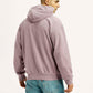 Men's Knitted Mauve Hooded Sweatshirt - Back View