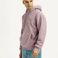 Men's Knitted Mauve Hooded Sweatshirt - Side View
