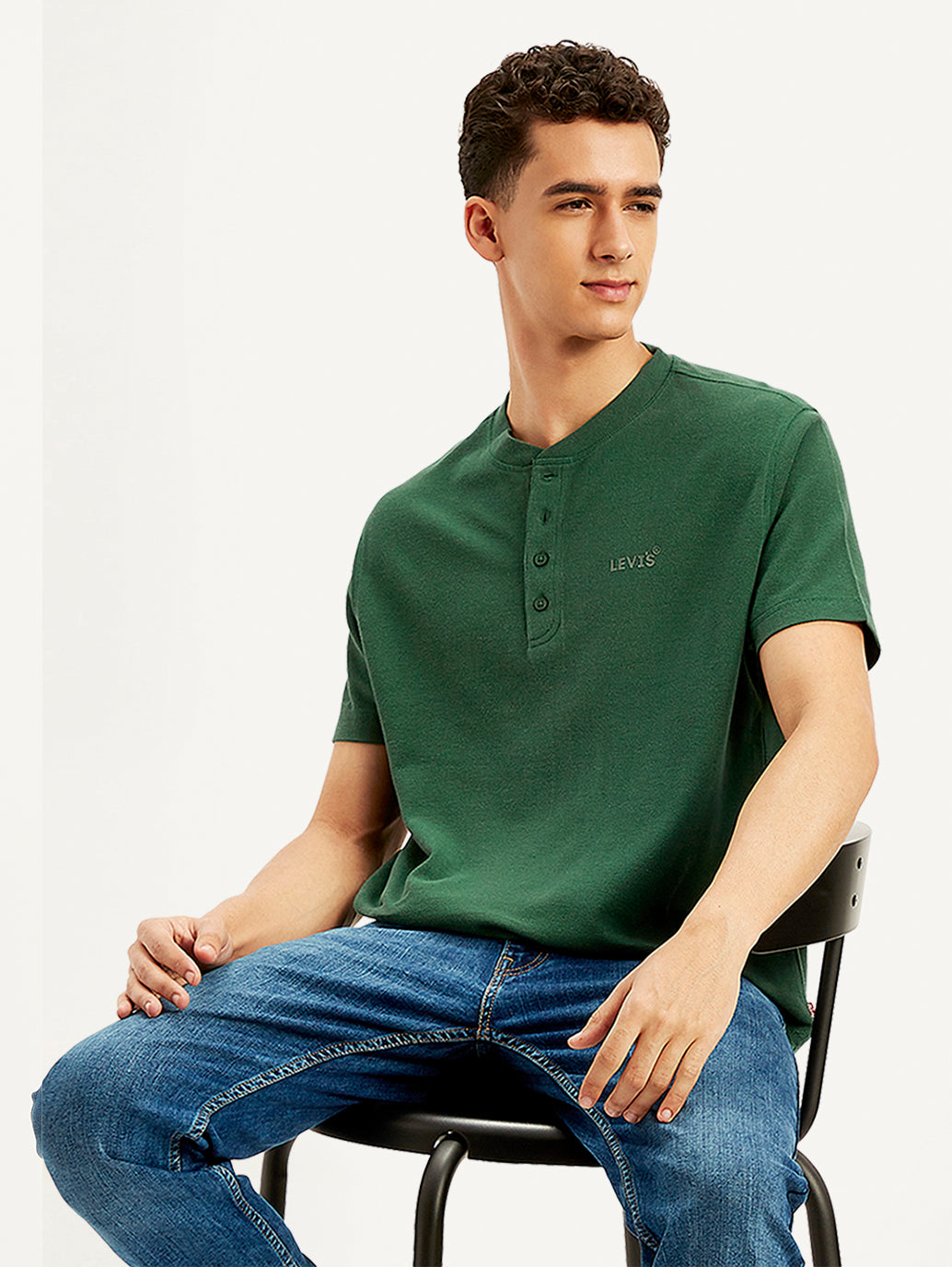 Men's Textured Straight Fit T-Shirt