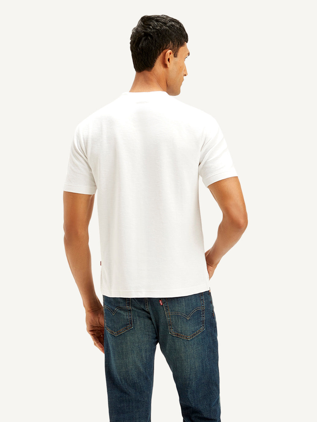 Men's Solid Slim Fit T-shirt - Back View