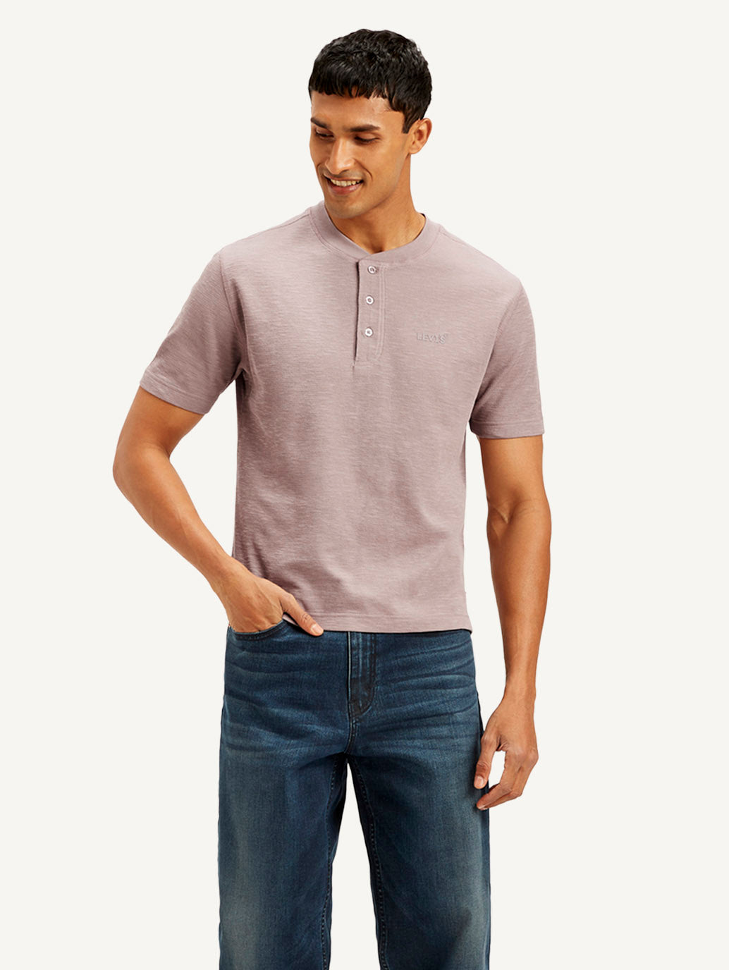 Men's Solid Slim Fit T-shirt - Front View