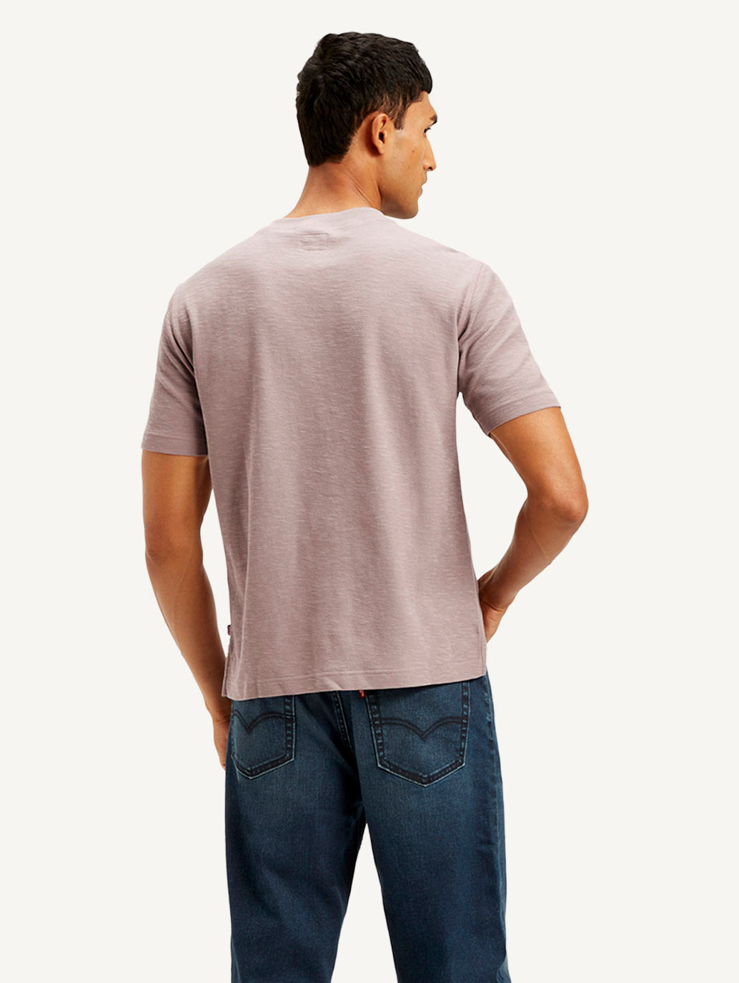 Men's Solid Slim Fit T-shirt - Back View