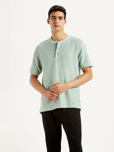 levi's Men's Self Design Green Slim Fit T-Shirt-picture-40