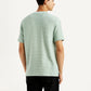 Men's Self Design Green Slim Fit T-Shirt - Back View