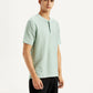 Men's Self Design Green Slim Fit T-Shirt - Side View
