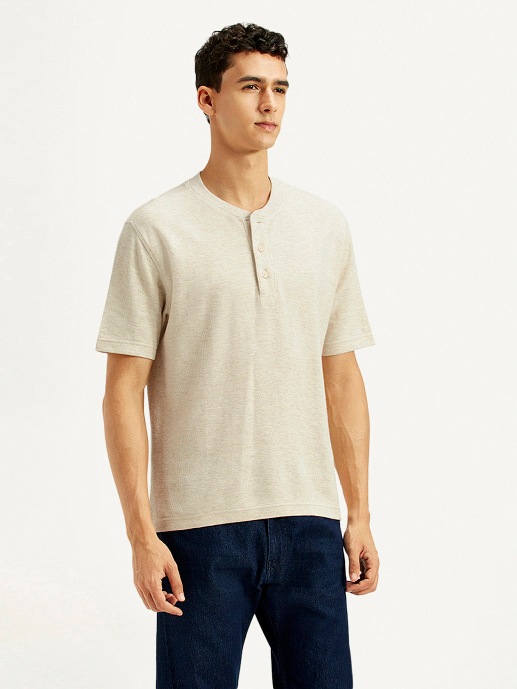 Men's Textured Slim Fit T-Shirt - Side View