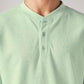 Men's Solid Regular Fit Ribbed T-Shirt - Detail View