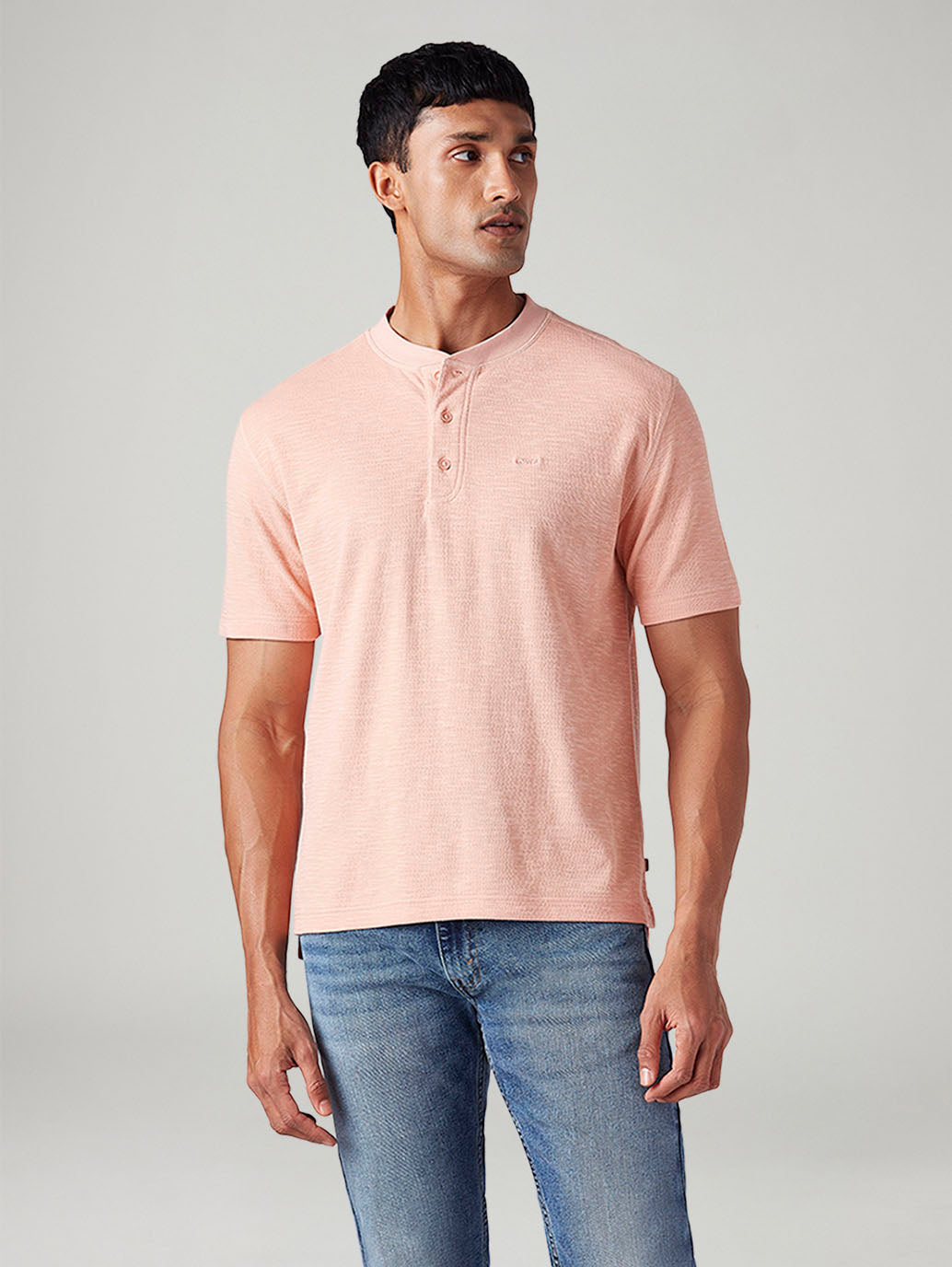 Men's Solid Regular Fit Ribbed T-Shirt