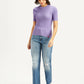 Women's Solid Lavender Crew Neck Top - Styleshot View