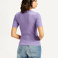 Women's Solid Lavender Crew Neck Top - back View