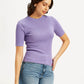 Women's Solid Lavender Crew Neck Top - Side View