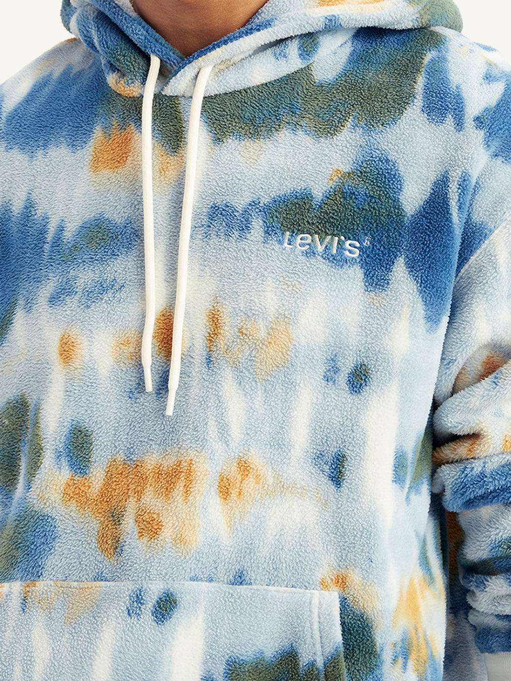 Men's Tie-Dye Light-Blue Hooded Sweatshirt