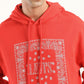 Men's Solid Red Hooded Sweatshirt