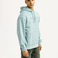 Men's Brand Logo Light Blue Hooded Sweatshirt - Side View