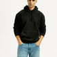 Men's Brand Logo Black Hooded Sweatshirt - Styleshot View