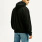 Men's Brand Logo Black Hooded Sweatshirt - Back View