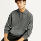 Men's Brand Logo Grey Hooded Sweatshirt - Elevated View