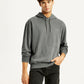 Men's Brand Logo Grey Hooded Sweatshirt - Styleshot View