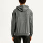 Men's Brand Logo Grey Hooded Sweatshirt - Back View