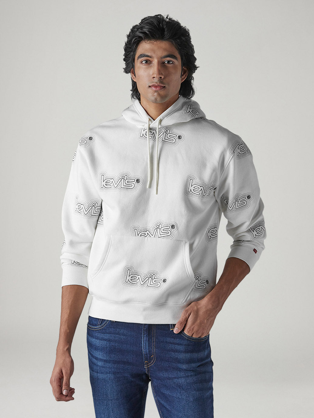 Men's Logo Printed Regular Fit Sweatshirt - Front View