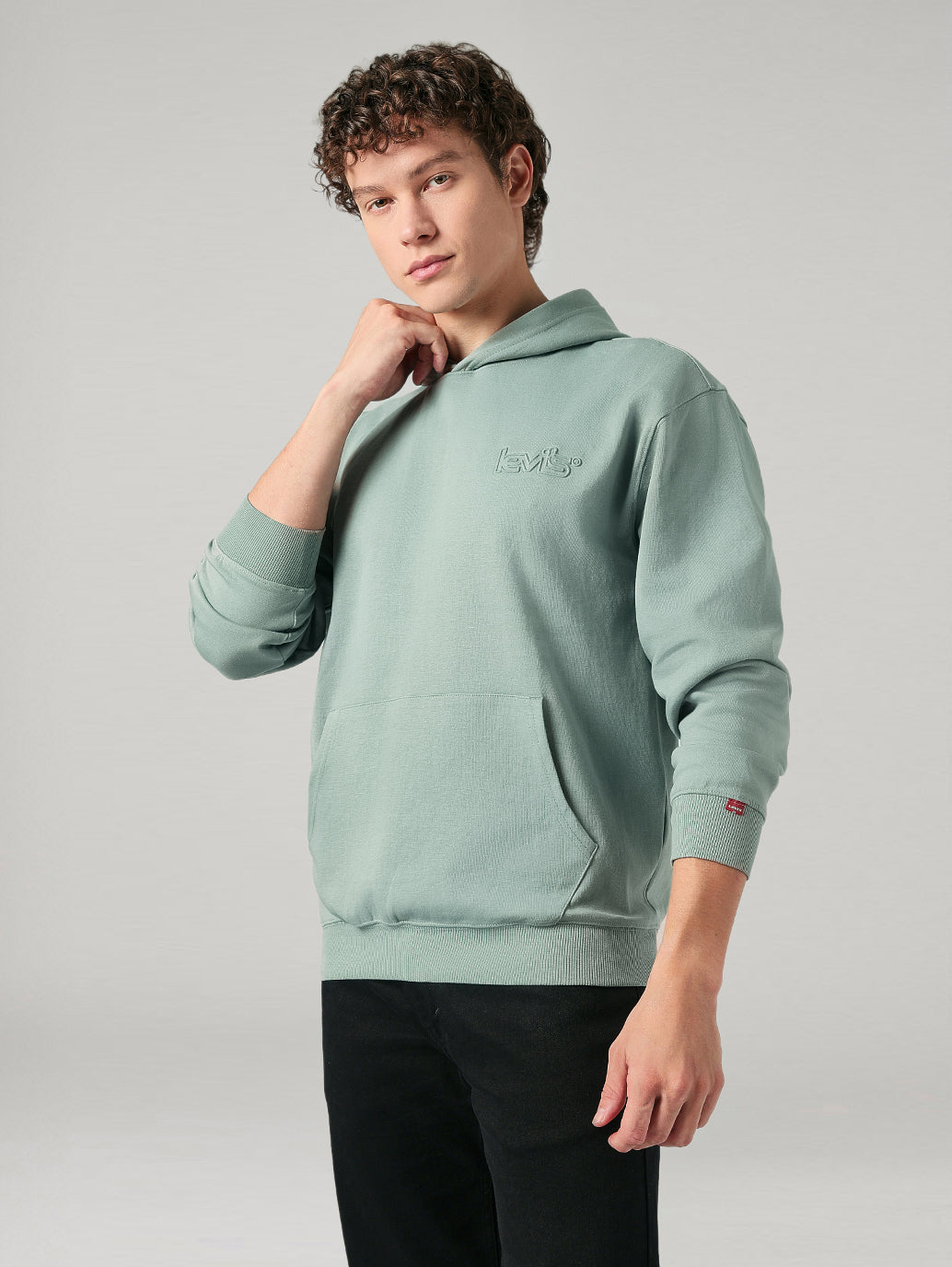 Men's Solid Regular Fit Hooded Sweatshirt - Styleshot View