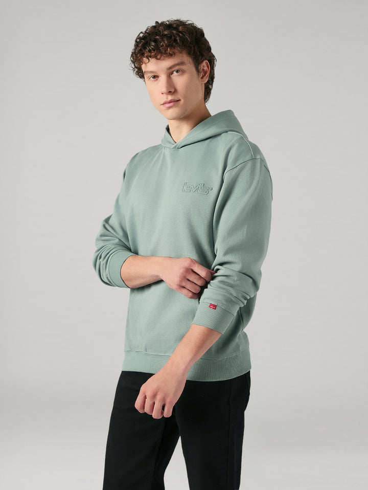 Men's Solid Regular Fit Hooded Sweatshirt