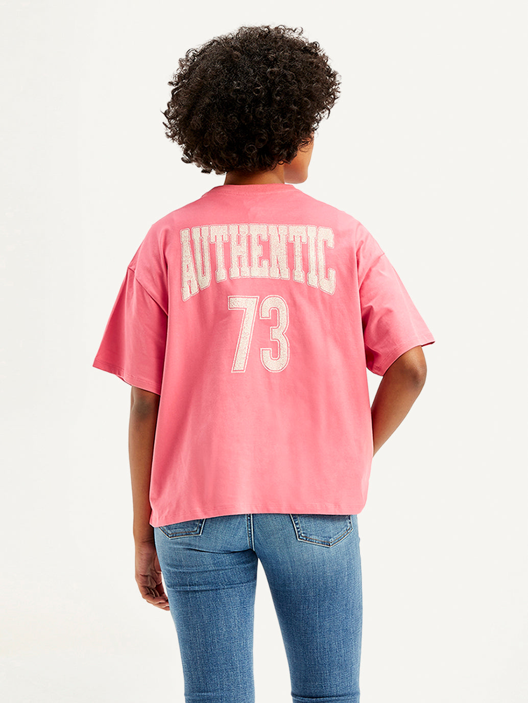 Women's Solid Loose Fit T-Shirt - Back View