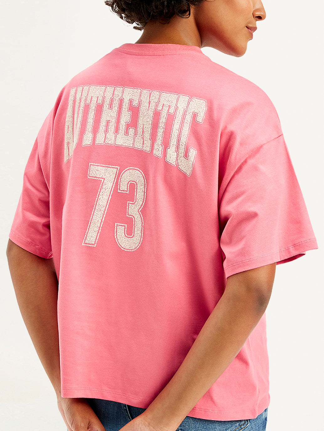 Women's Solid Loose Fit T-Shirt - Detail View