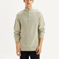 Men's Solid Beige Slim Fit Sweater - Front View
