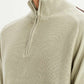 Men's Solid Beige Slim Fit Sweater - Detail View