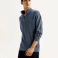 Men's Self Design Blue Sweater - Elevated View
