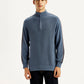 Men's Self Design Blue Sweater - Front View