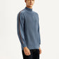 Men's Self Design Blue Sweater - Side View