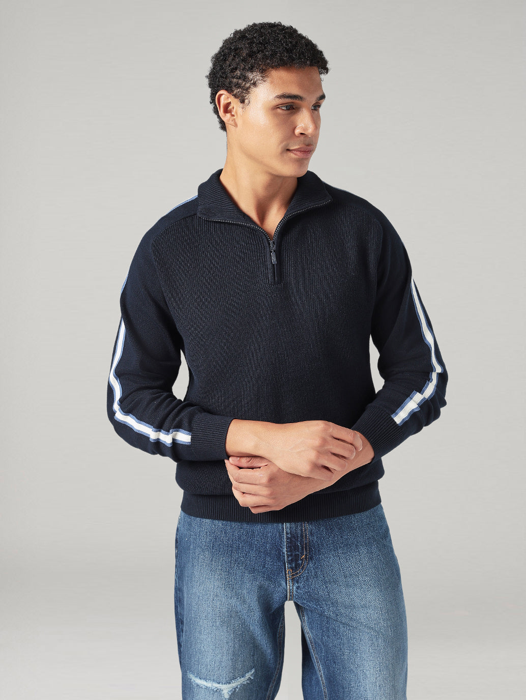 Men's Solid Regular Fit Jersey Sweater