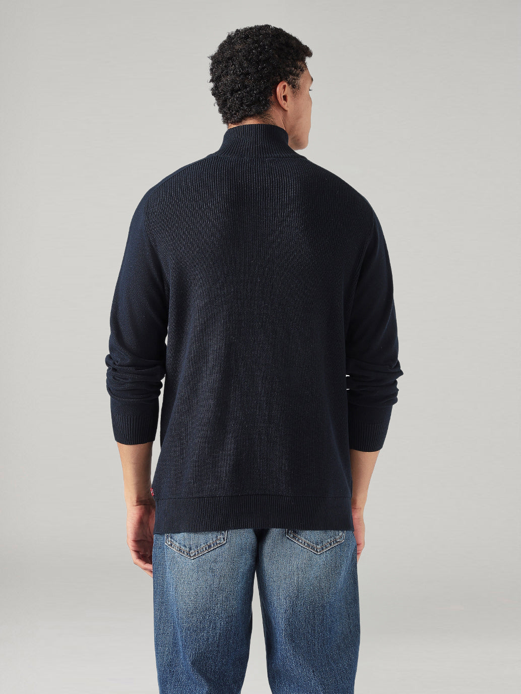 Men's Solid Regular Fit Jersey Sweater - Back View